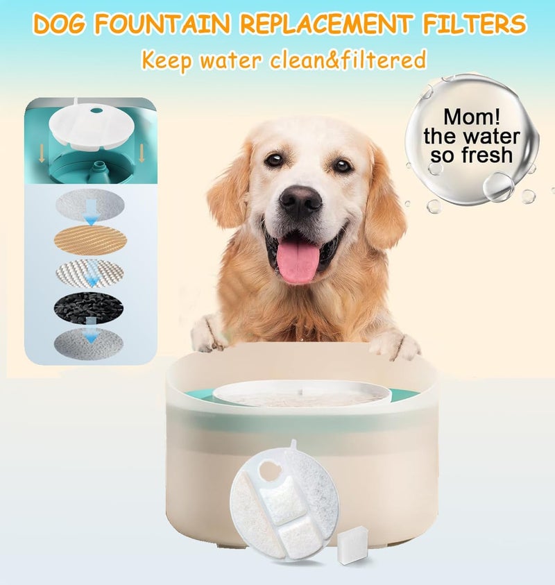 OUPUSES 12 Pack Dog Water Fountain Replacement Filters for Petlibro Capsule Dog Fountain PLWF008,Pet libro filters with Replacement Pre-Filter Pump Sponges. - Image 3